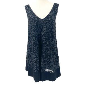 Plenty by Tracy Reese Black A-Line Floral Party Mini Dress Small